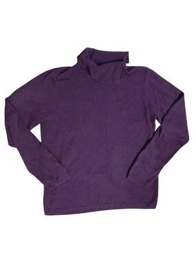 GK-Edition Women Purple Cowl Neck Sweater Knit Long Sleeve Pullover Size L